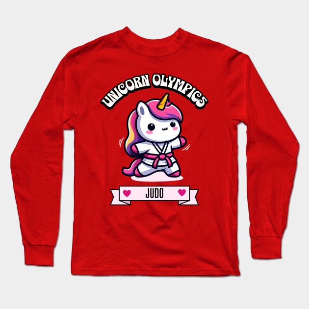 Judo Unicorn Olympics🥋🦄 - Ippon Cuteness! Long Sleeve T-Shirt by Pink & Pretty